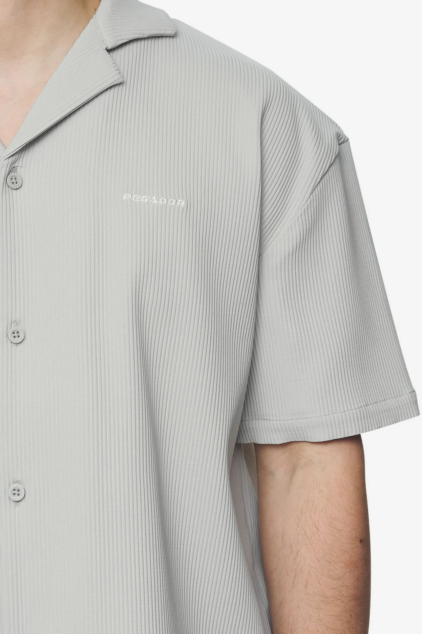 Pegador Shirts|Troy Plissee Summer Shirt Pearl grey