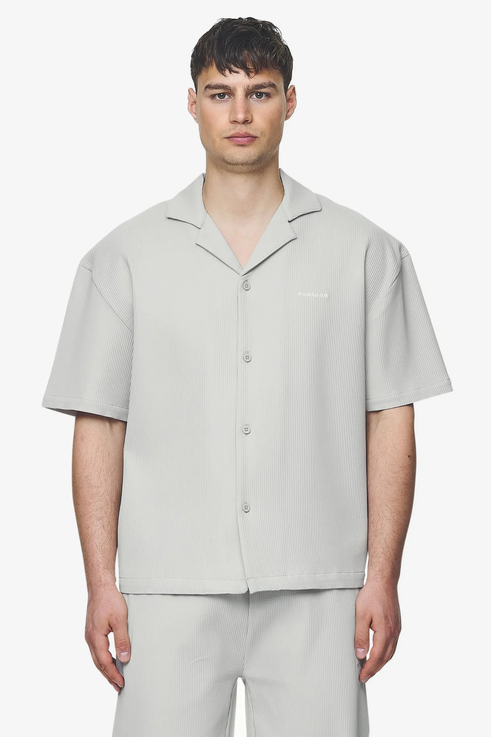 Pegador Shirts|Troy Plissee Summer Shirt Pearl grey
