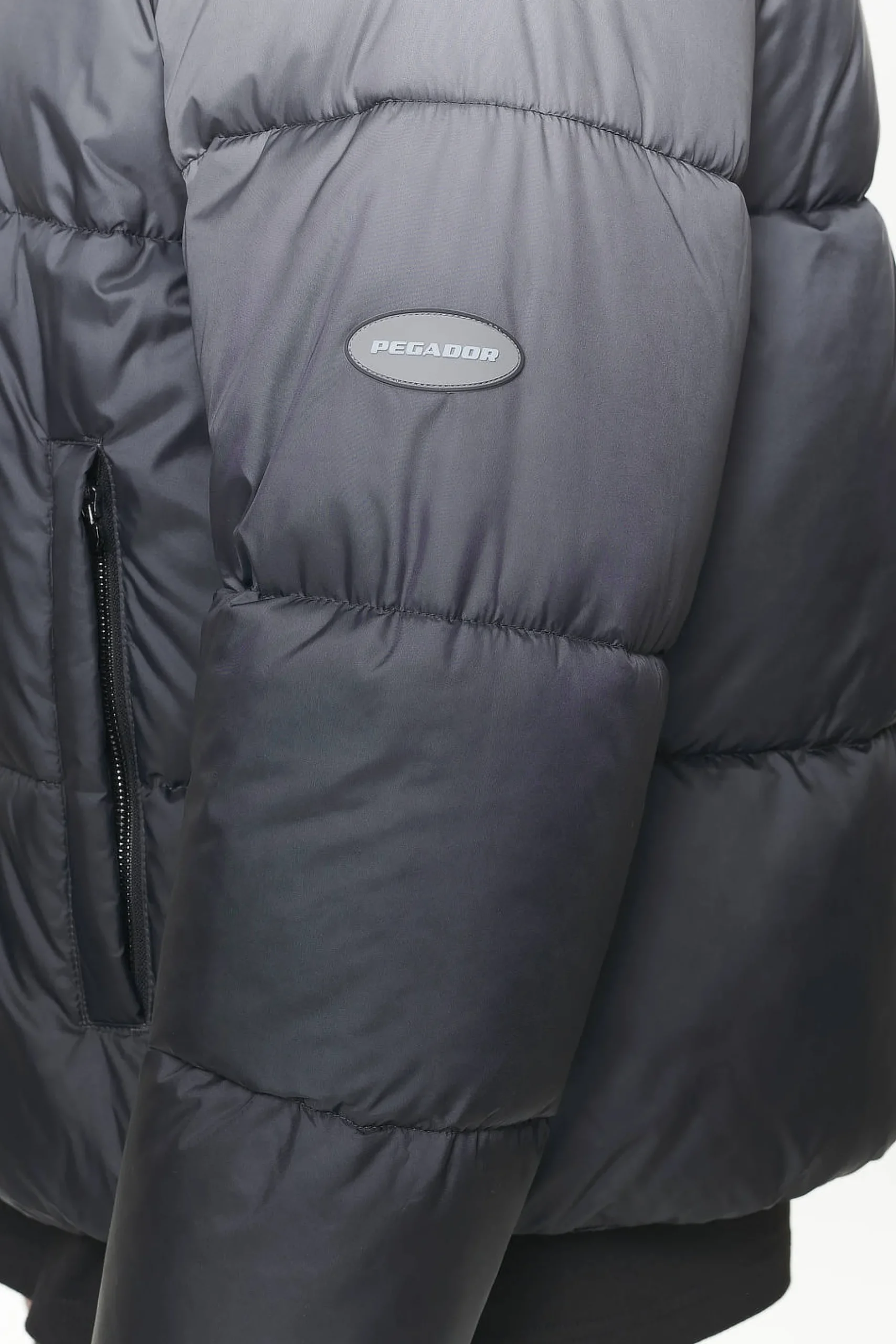 Pegador Jackets|Tunis Faded Puffer Jacket Dark Grey