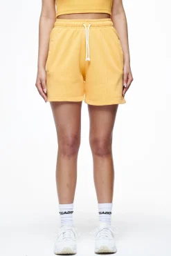 Pegador Shorts|Umbria High Waisted Shorts Vintage Washed Golden Sun Gum