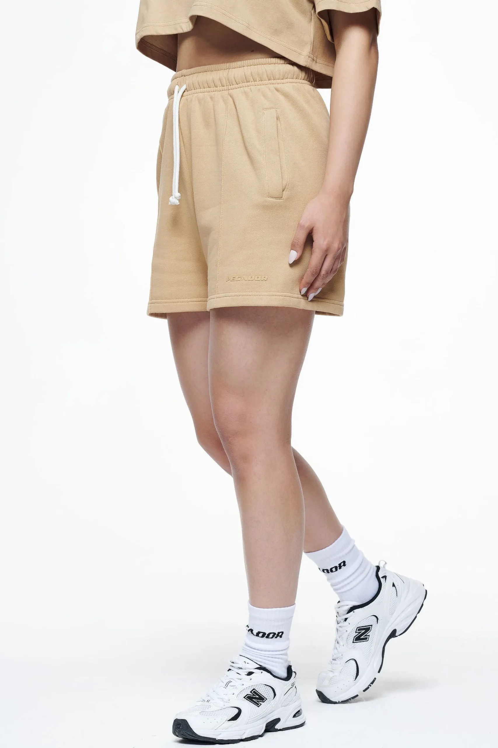 Pegador Shorts|Umbria High Waisted Shorts Vintage Washed Espresso Gum