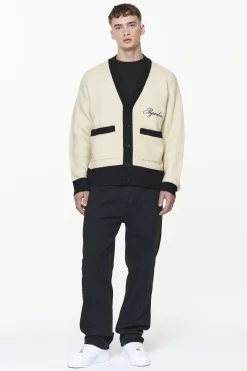 Pegador Sweaters|Knitwear|Unio Knit Cardigan Onyx Black Kingdom Beige