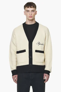 Pegador Sweaters|Knitwear|Unio Knit Cardigan Onyx Black Kingdom Beige