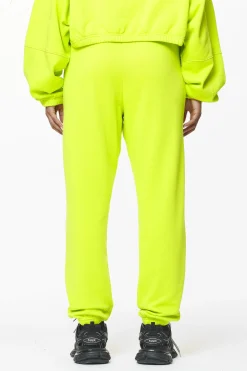 Pegador Pants|Villa High Waisted Sweat Pants Washed Lime Yellow Gum