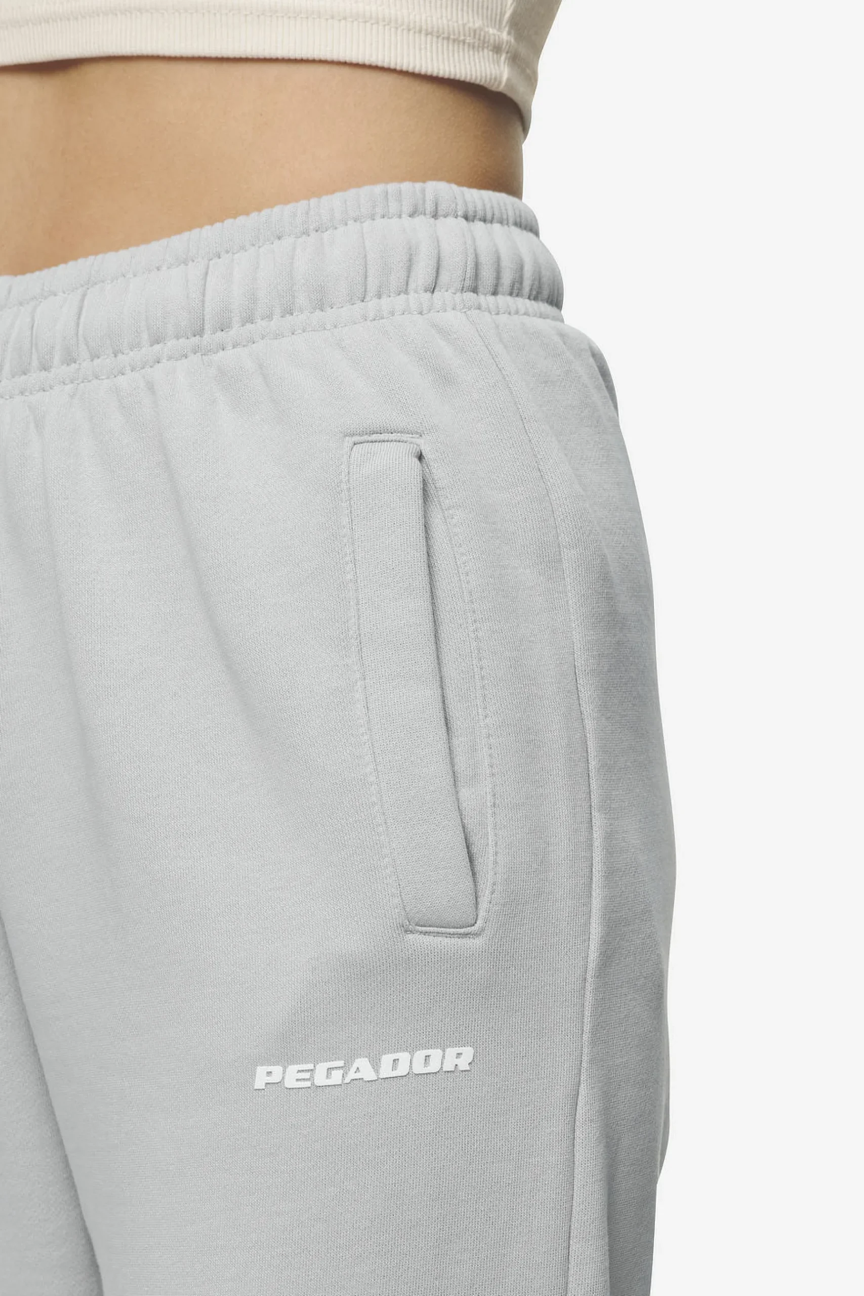 Pegador Pants|Villa High Waisted Sweat Pants White Gum Washed sky grey