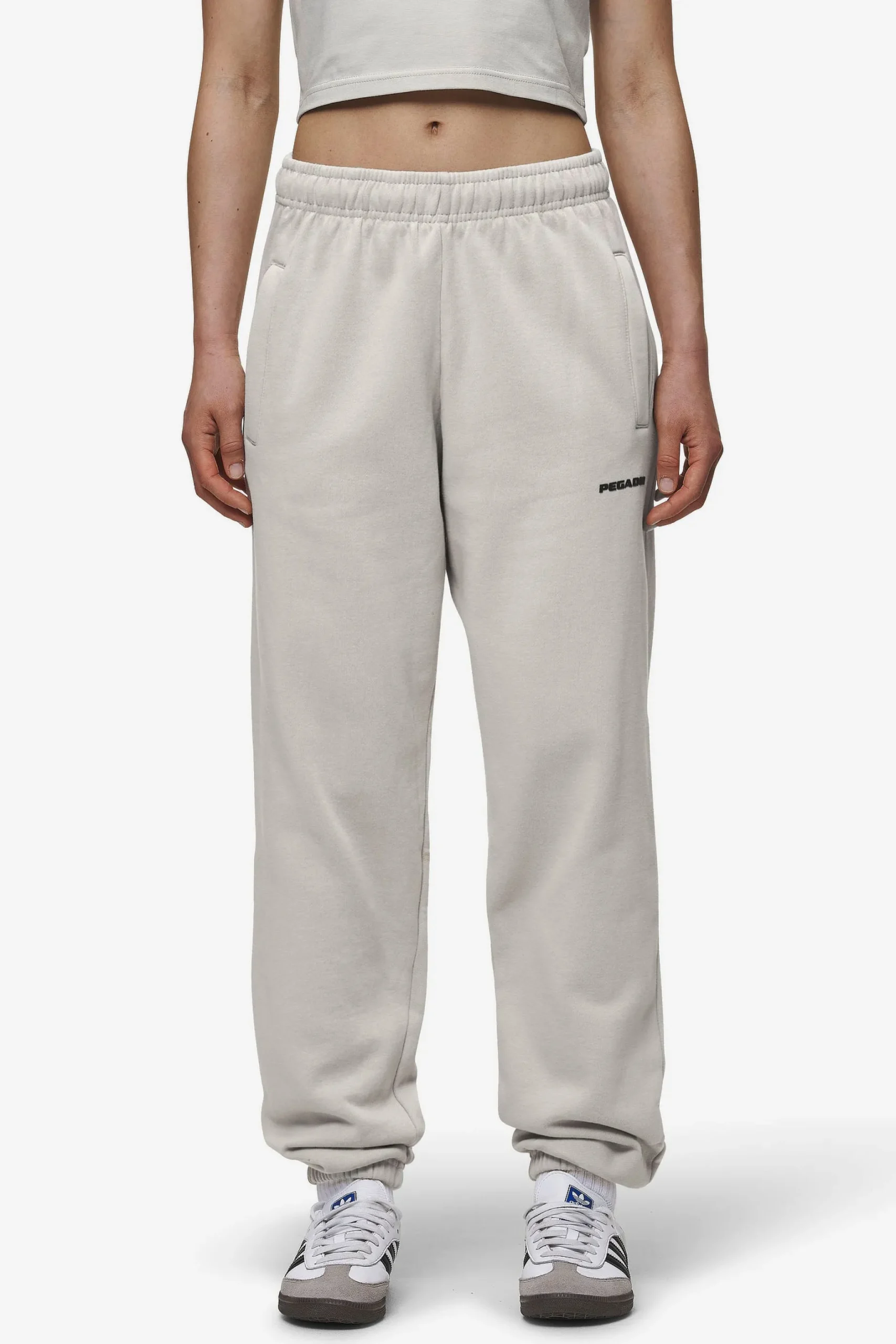 Pegador Pants|Villa High Waisted Sweat Pants Washed Moon Grey Black Gum