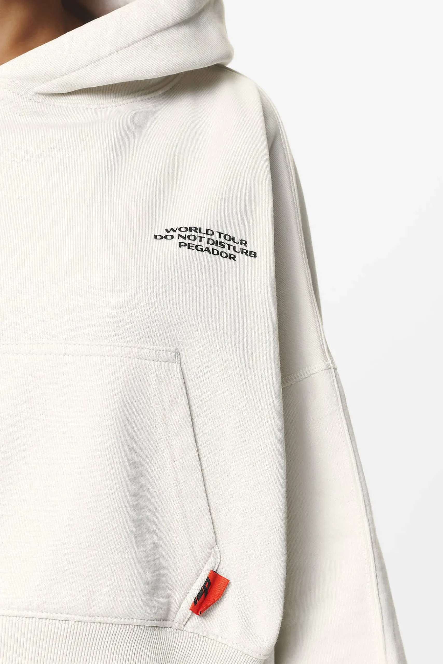 Pegador Hoodies|Vrena Oversized Cropped Hoodie Washed Salty Cream