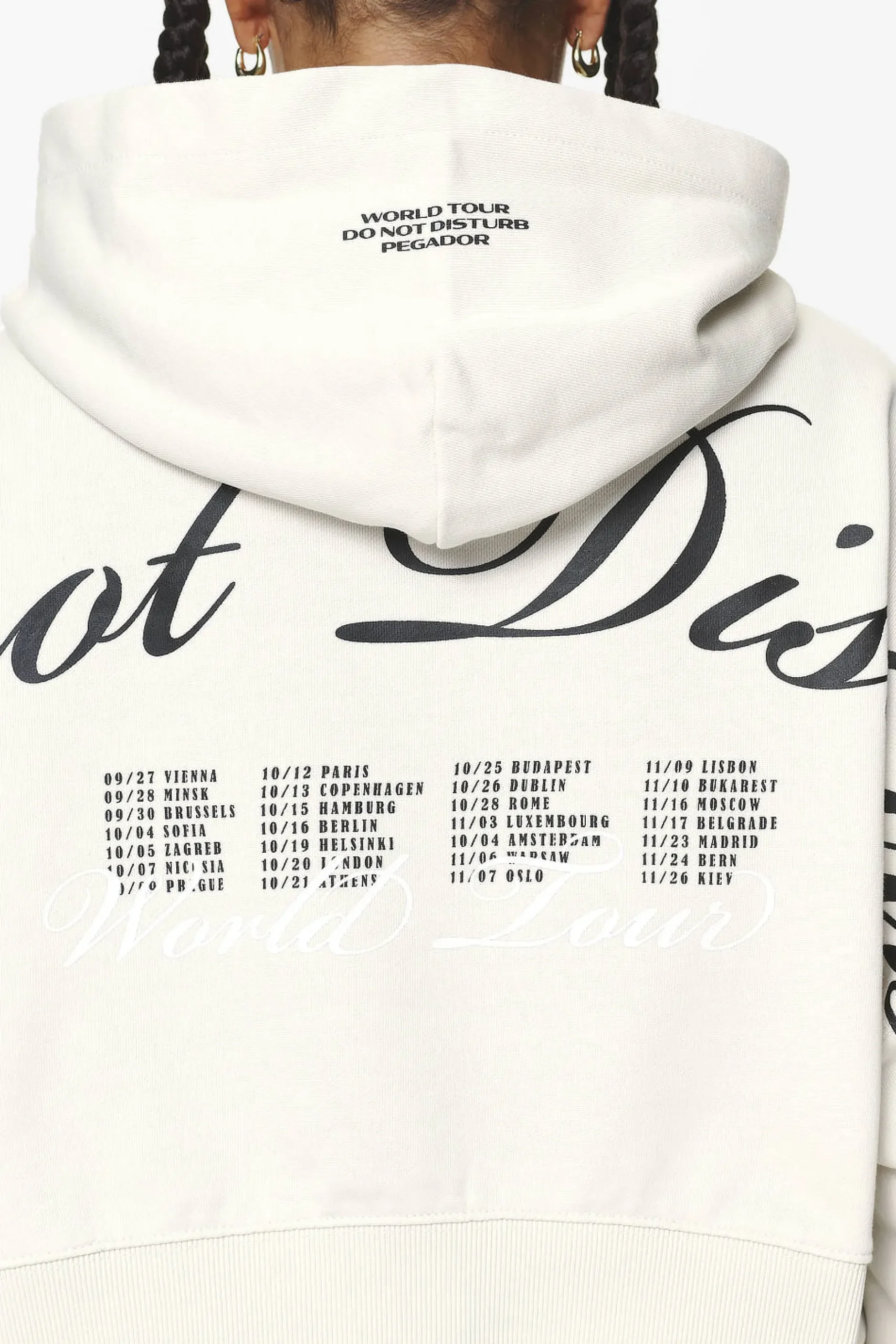 Pegador Hoodies|Vrena Oversized Cropped Hoodie Washed Salty Cream