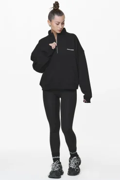 Pegador Sweaters|Vuku Logo Oversized Halfzip Black