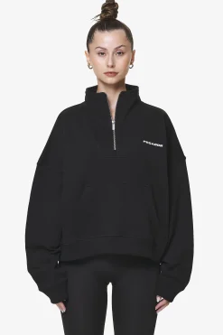 Pegador Sweaters|Vuku Logo Oversized Halfzip Black