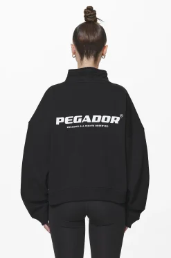 Pegador Sweaters|Vuku Logo Oversized Halfzip Black