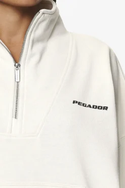Pegador Sweaters|Vuku Logo Oversized Halfzip Washed Salty Cream