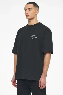 Pegador Tees|Wallace Oversized Tee Vintage Washed Black Ink