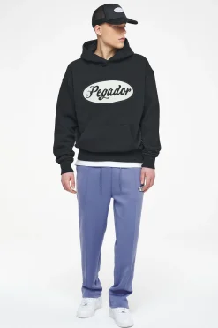 Pegador Hoodies|West Oversized Hoodie Vintage Washed Black Ink White