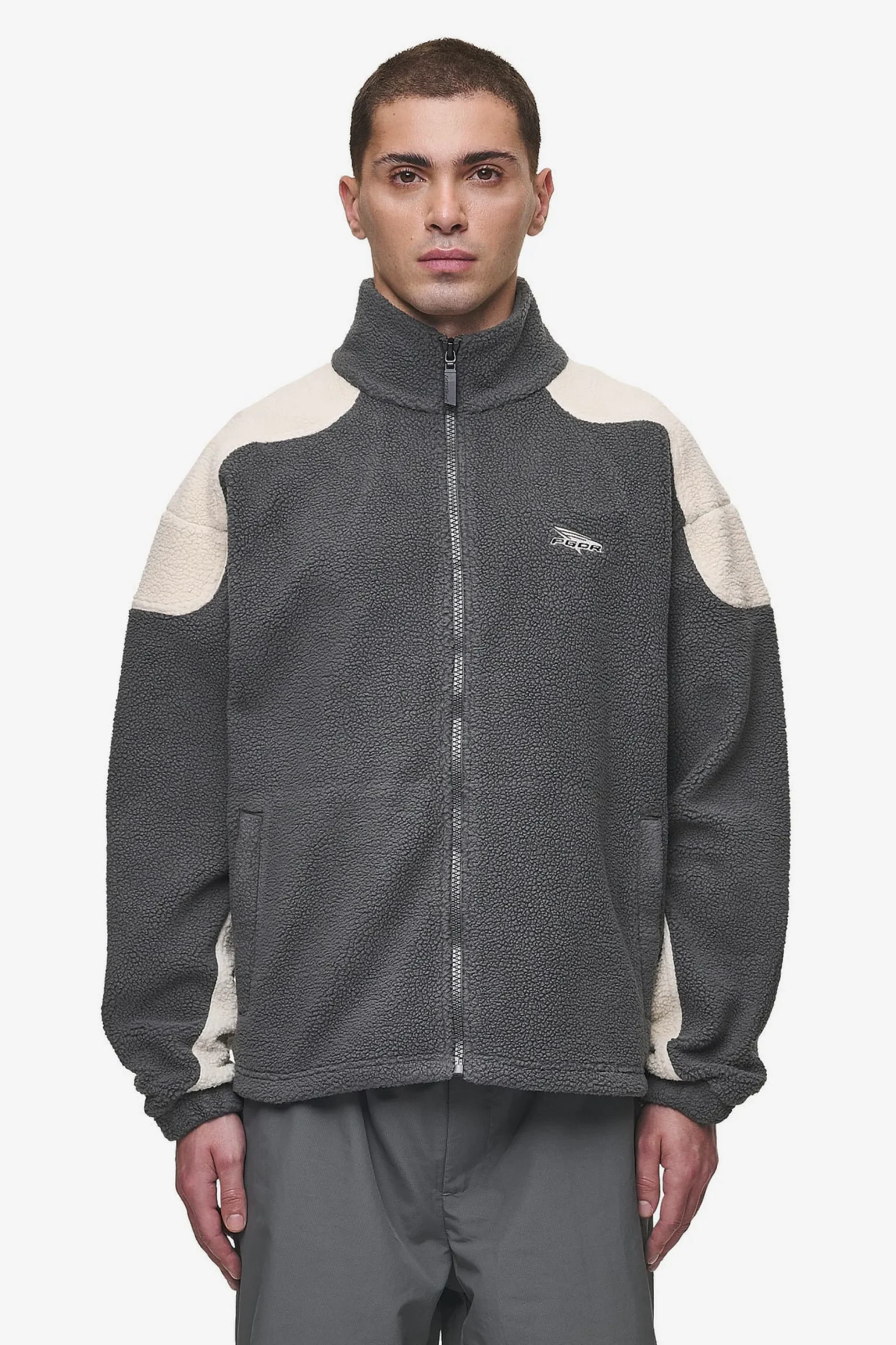 Pegador Jackets|Willett Fleece Jacket Anthracite Light Beige
