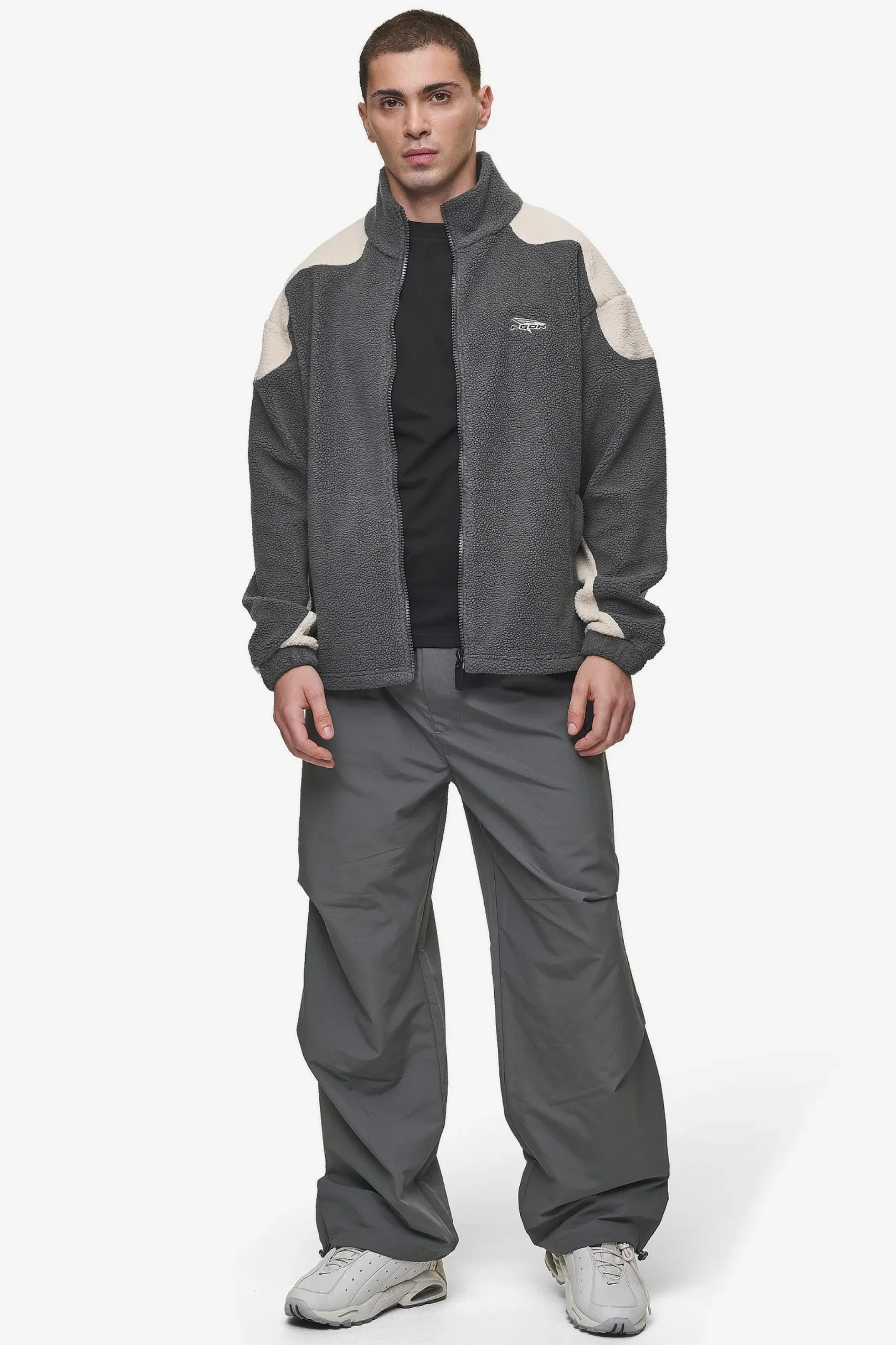 Pegador Jackets|Willett Fleece Jacket Anthracite Light Beige