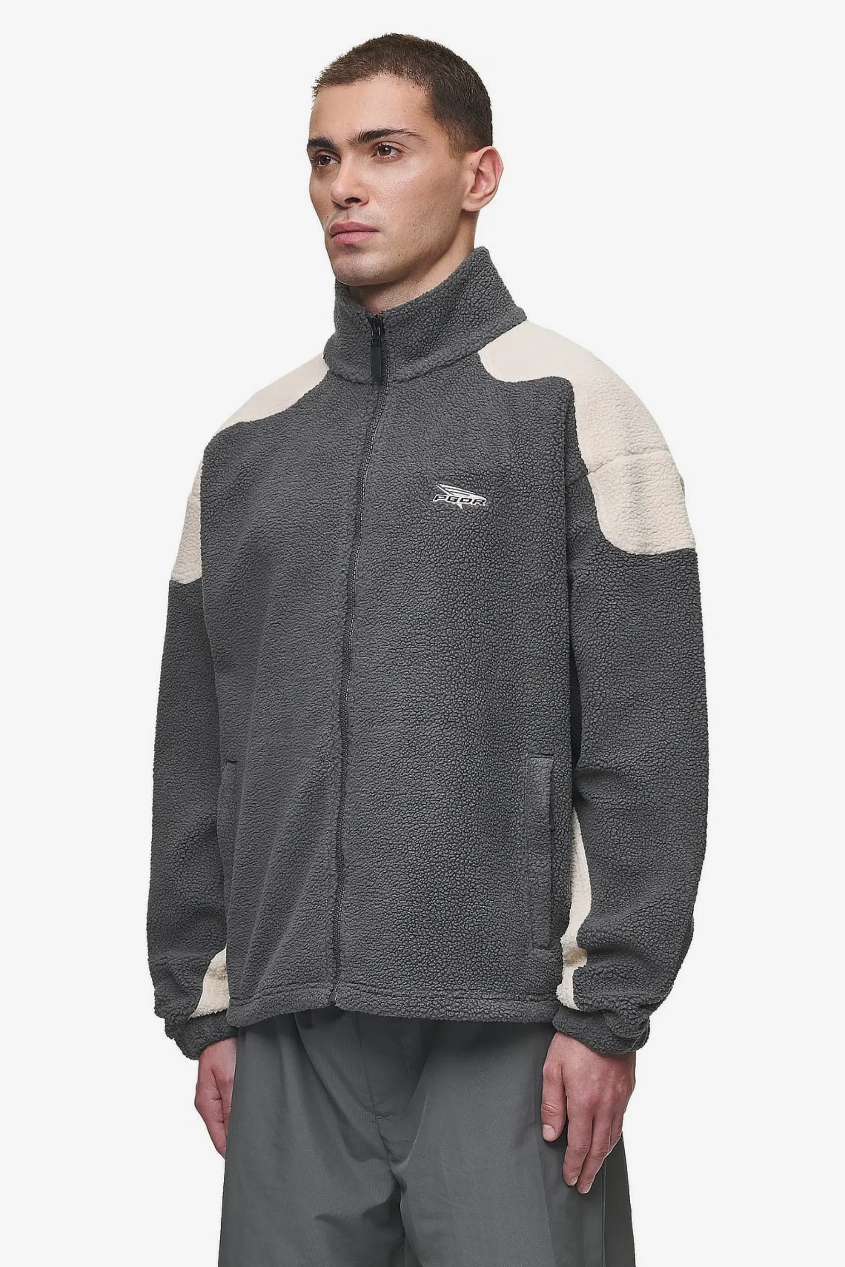 Pegador Jackets|Willett Fleece Jacket Anthracite Light Beige