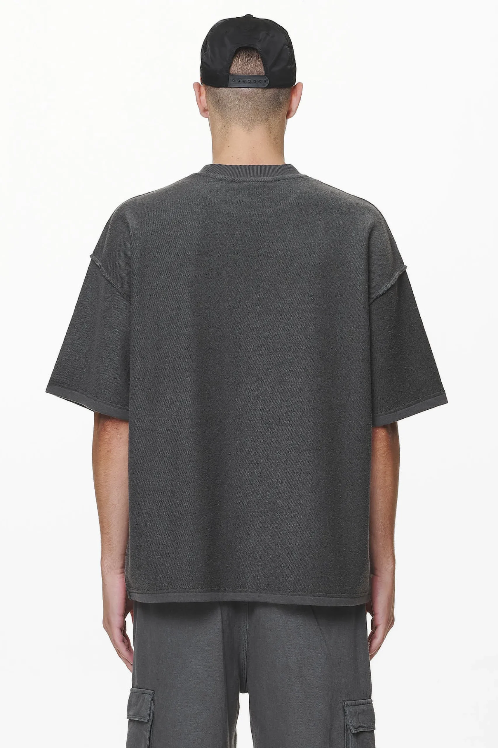 Pegador Tees|Wintor Inside Out Boxy Tee Washed Volcano Grey