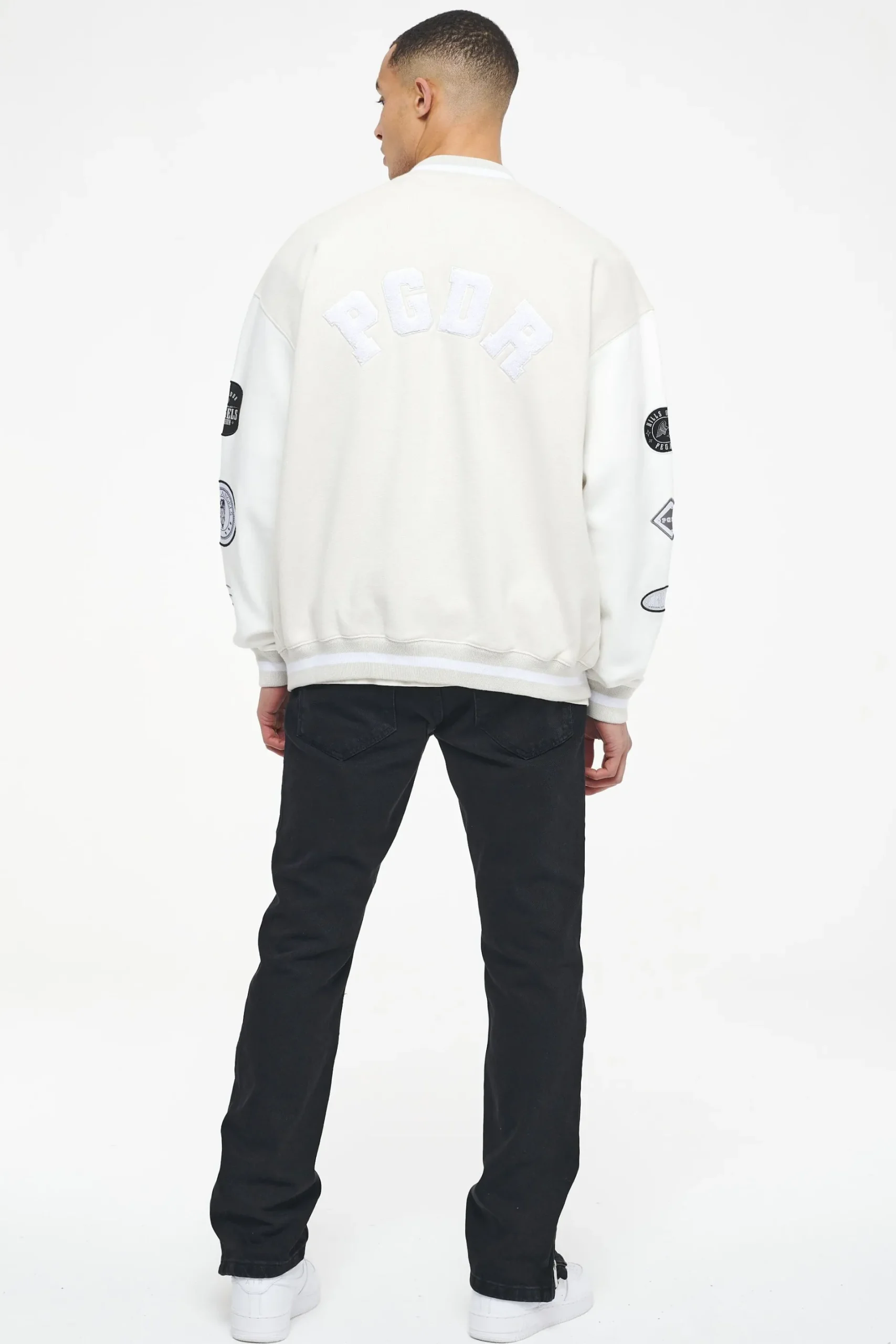 Pegador Jackets|Yardley Varsity Jacket Washed Angels Cream Bright White