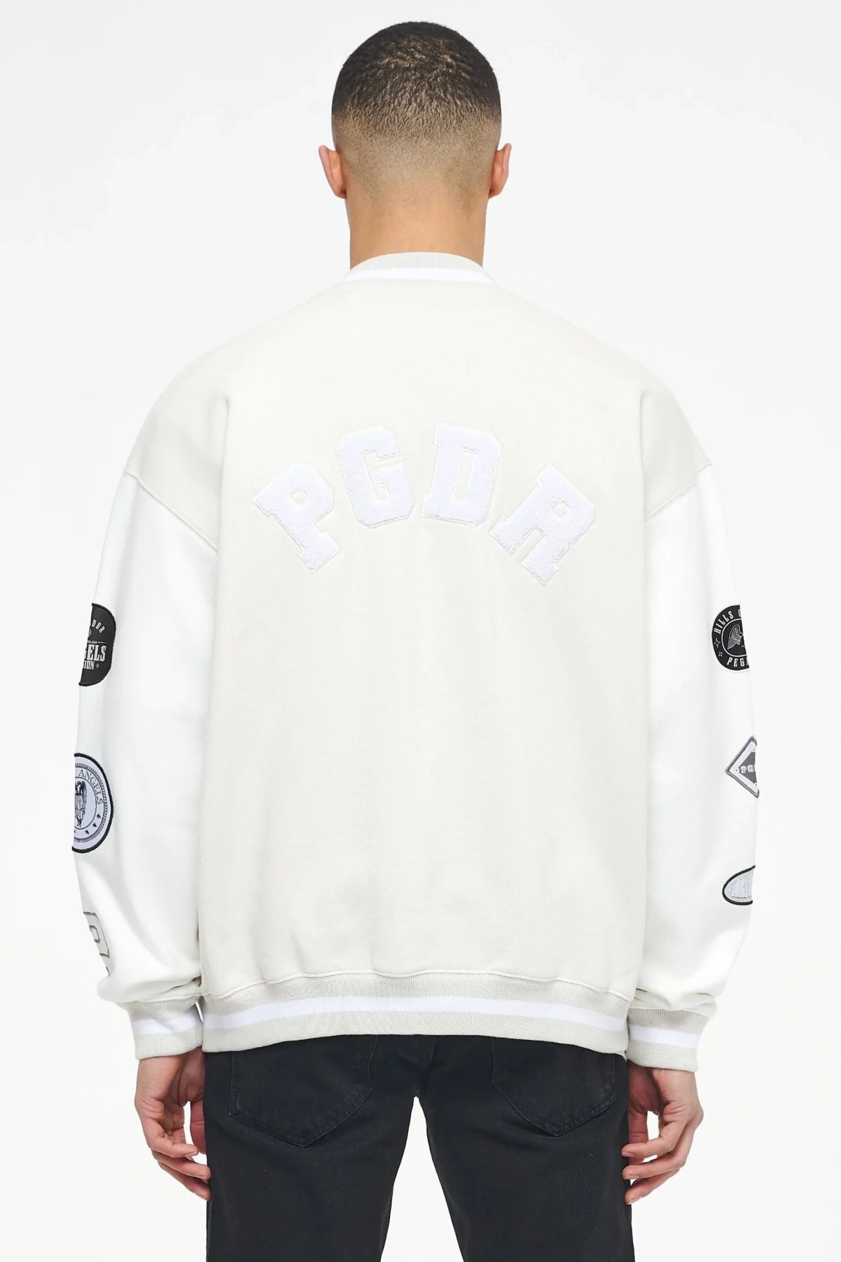 Pegador Jackets|Yardley Varsity Jacket Washed Angels Cream Bright White