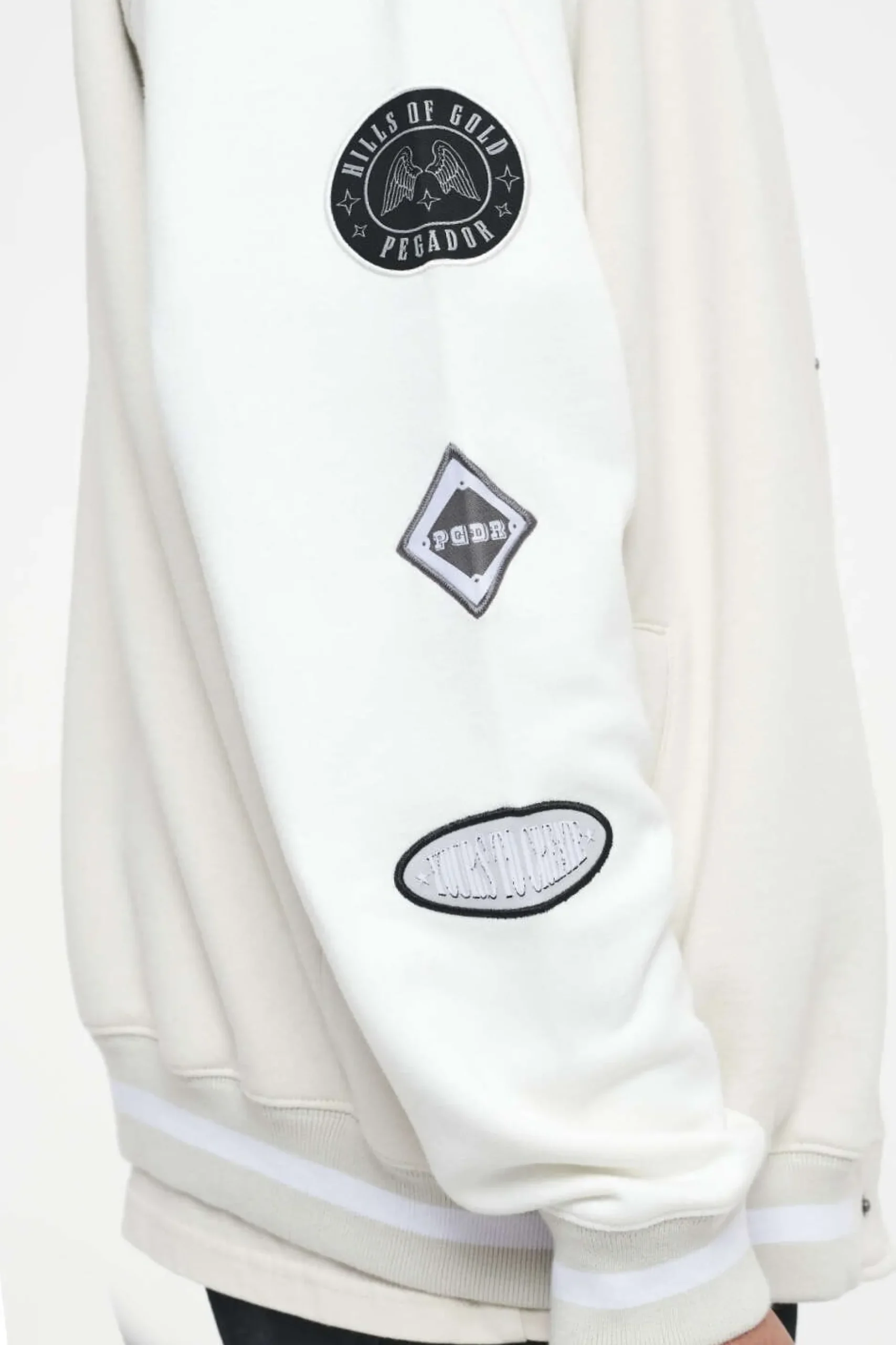 Pegador Jackets|Yardley Varsity Jacket Washed Angels Cream Bright White