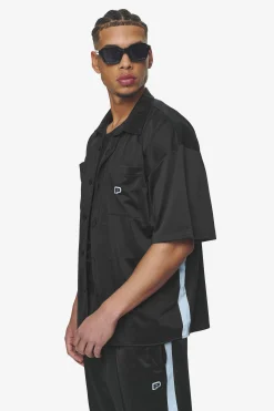 Pegador Shirts|Zeno Boxy Shirt Black Baby Blue